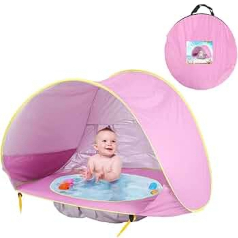 Baby Beach Tent pop-up Portable Sunshade,Children's Tent Beach Sunshade PINK